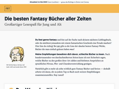Screenshot of https://fantasybuchtipps.de