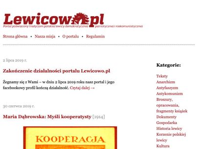 Screenshot of http://lewicowo.pl/